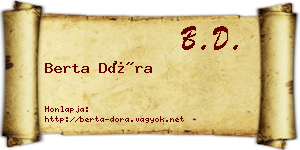 Berta Dóra névjegykártya
